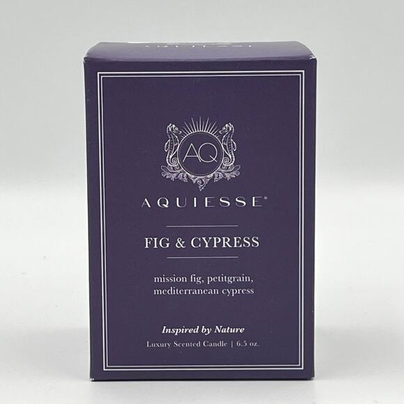 Aquiesse Luxury Scented Soy Candle Fig & Cypress 6.5 oz NEW - Picture 1 of 2